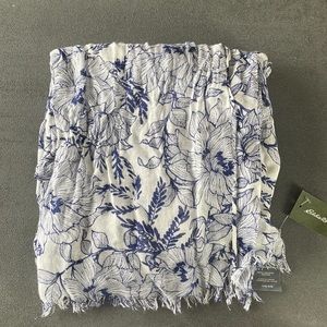 Eddie Bauer NWT Blue Floral Scarf